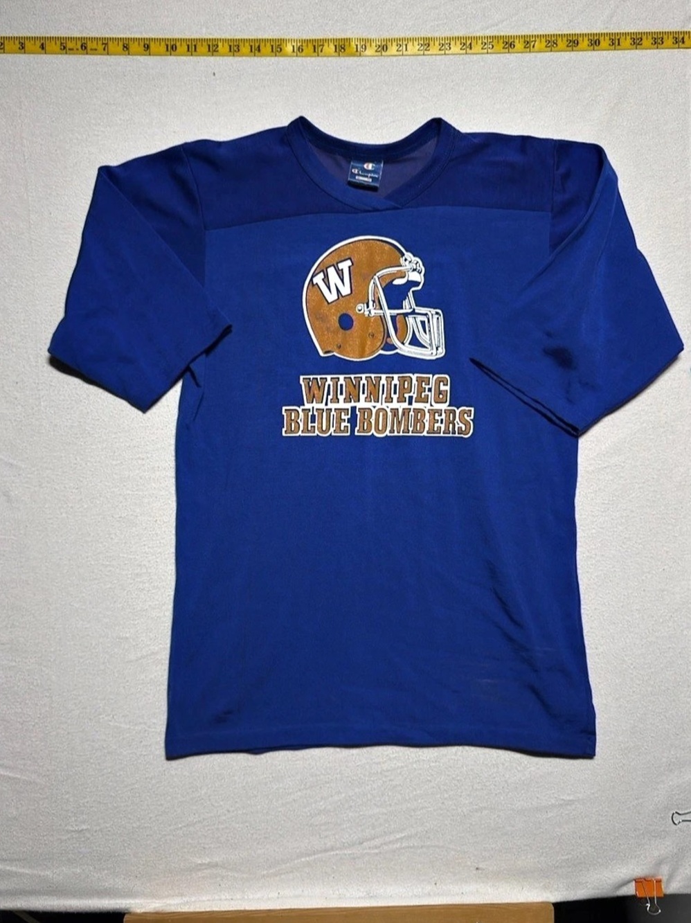 Vintage Champion Winnipeg Blue Bombers Blue Graphic Tee Size XL